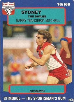 1990 AFL Scanlens Stimorol #76 Barry Mitchell Front